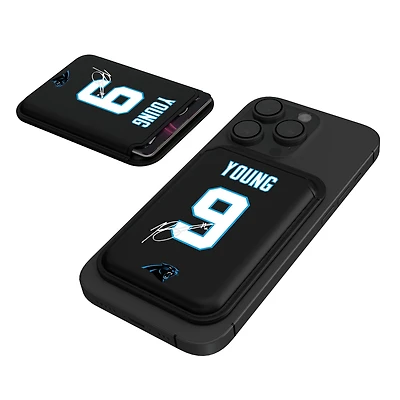 Keyscaper Bryce Young Black Carolina Panthers Magnetic Credit Card Wallet