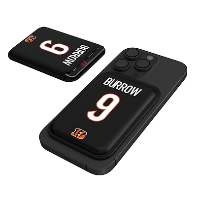 Keyscaper Joe Burrow Black Cincinnati Bengals Magnetic Credit Card Wallet