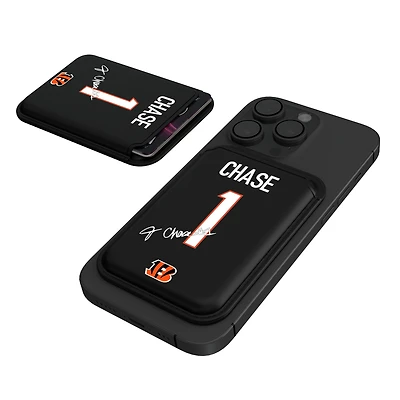 Keyscaper Ja'Marr Chase Black Cincinnati Bengals Magnetic Credit Card Wallet