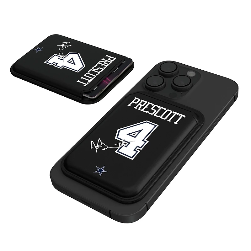 Keyscaper Dak Prescott Black Dallas Cowboys Magnetic Credit Card Wallet