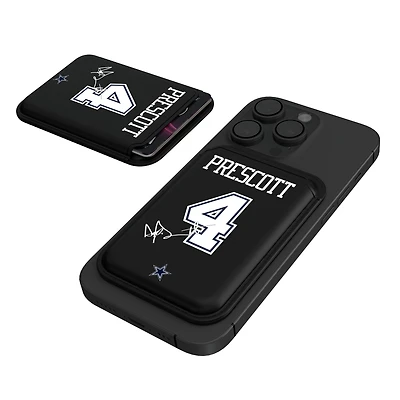 Keyscaper Dak Prescott Black Dallas Cowboys Magnetic Credit Card Wallet