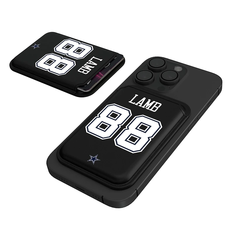 Keyscaper CeeDee Lamb Black Dallas Cowboys Magnetic Credit Card Wallet
