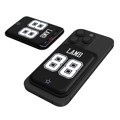 Keyscaper CeeDee Lamb Black Dallas Cowboys Magnetic Credit Card Wallet