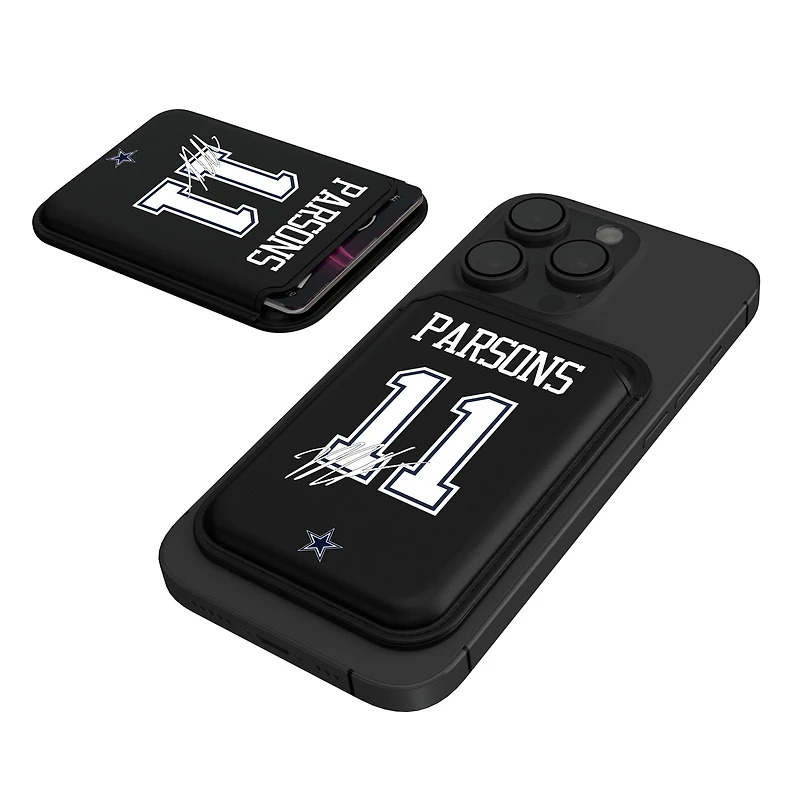 Keyscaper Micah Parsons Black Dallas Cowboys Magnetic Credit Card Wallet