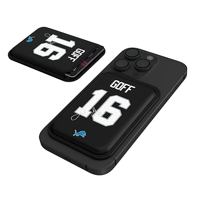 Keyscaper Jared Goff Black Detroit Lions Magnetic Credit Card Wallet