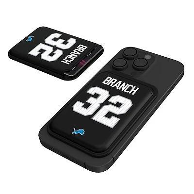 Keyscaper Brian Branch Black Detroit Lions Magnetic Credit Card Wallet