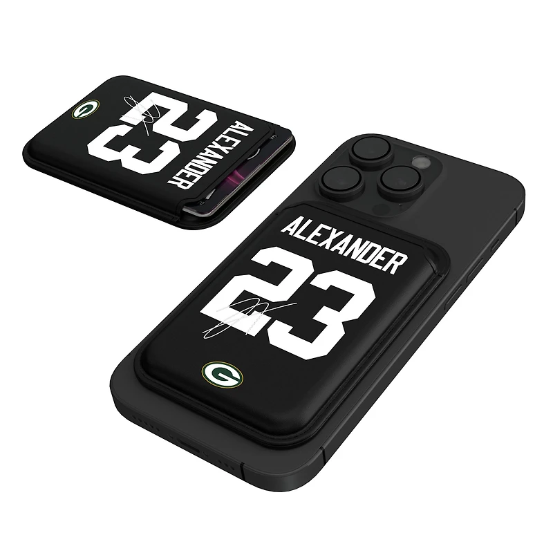 Keyscaper Jaire Alexander Black Green Bay Packers Magnetic Credit Card Wallet