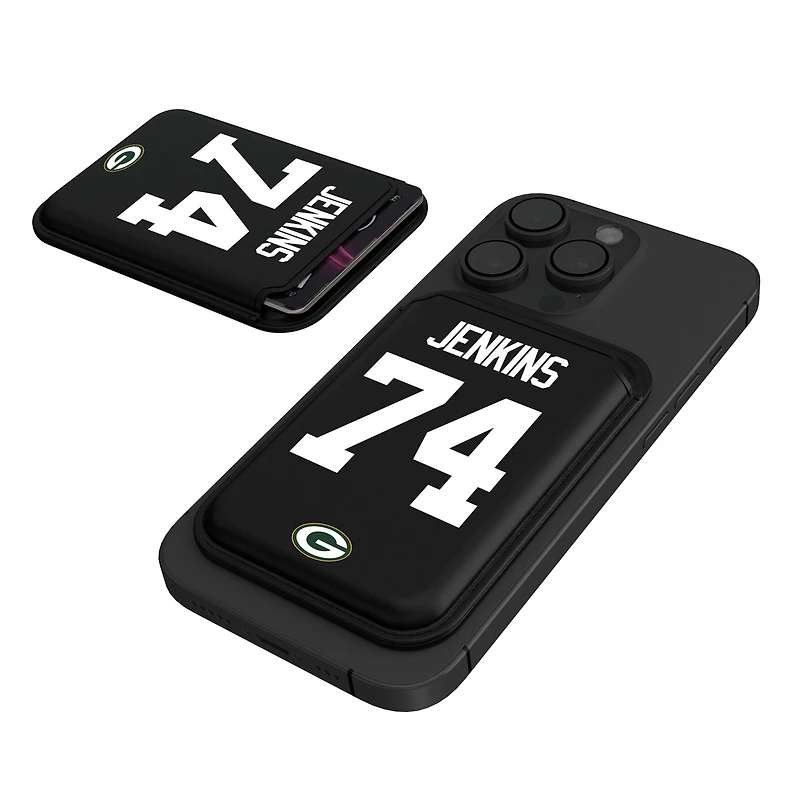 Keyscaper Elgton Jenkins Black Green Bay Packers Magnetic Credit Card Wallet