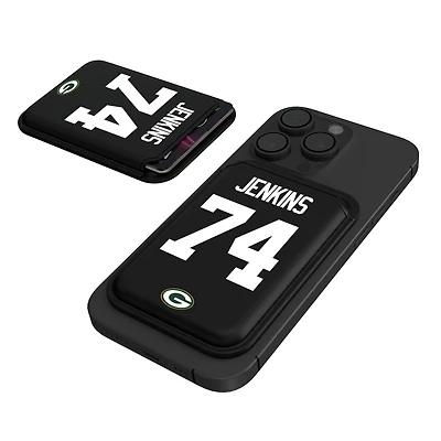 Keyscaper Elgton Jenkins Black Green Bay Packers Magnetic Credit Card Wallet
