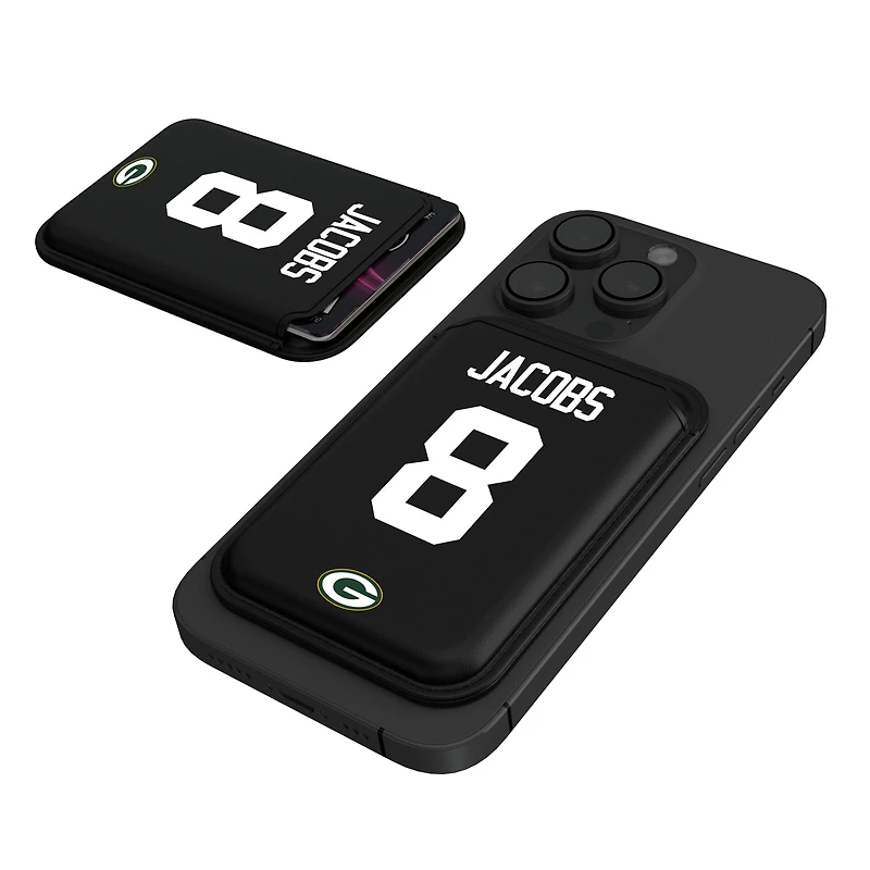 Keyscaper Josh Jacobs Black Green Bay Packers Magnetic Credit Card Wallet
