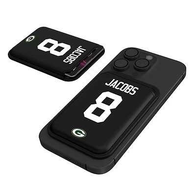 Keyscaper Josh Jacobs Black Green Bay Packers Magnetic Credit Card Wallet