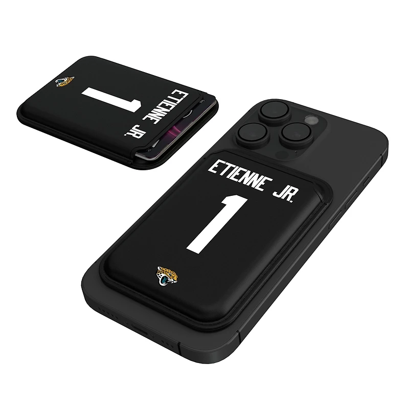 Keyscaper Travis Etienne Jr Black Jacksonville Jaguars Magnetic Credit Card Wallet