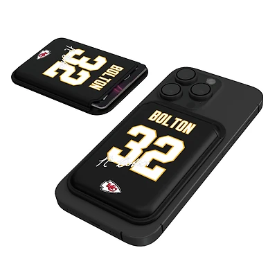 Keyscaper Nick Bolton Black Kansas City Chiefs Magnetic Credit Card Wallet