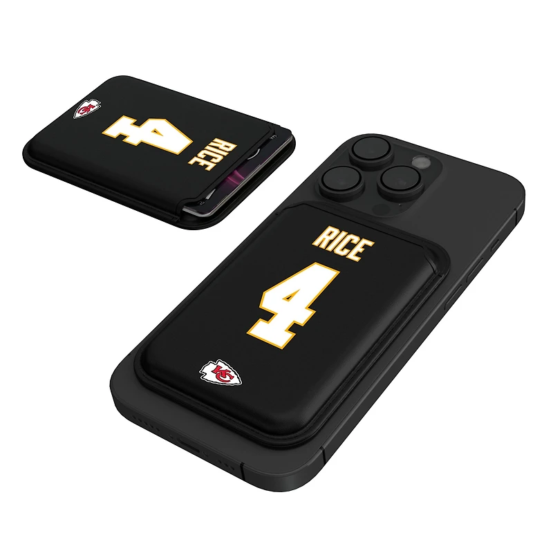 Keyscaper Rashee Rice Black Kansas City Chiefs Magnetic Credit Card Wallet