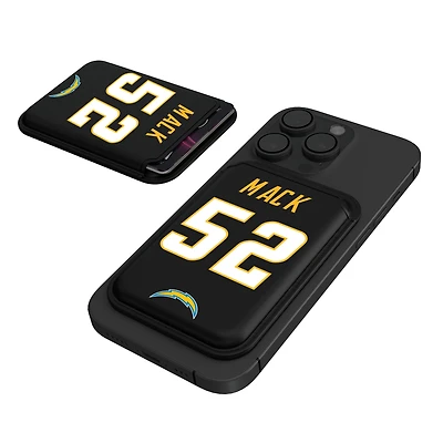 Keyscaper Khalil Mack Black Los Angeles Chargers Magnetic Credit Card Wallet