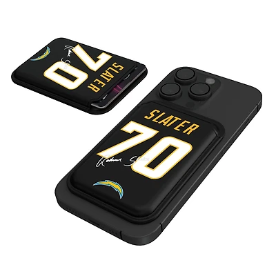 Keyscaper Rashawn Slater Black Los Angeles Chargers Magnetic Credit Card Wallet