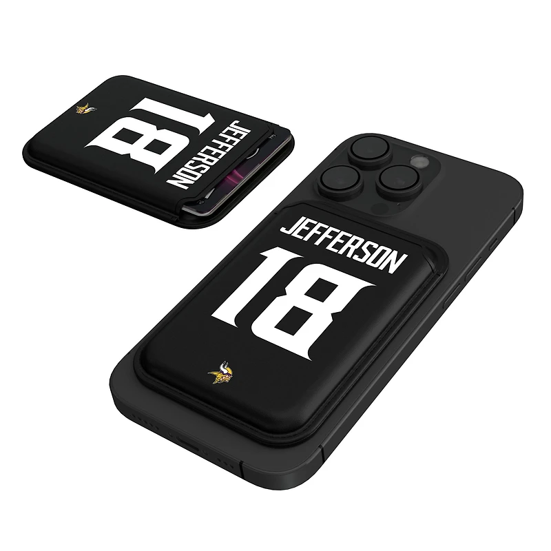 Keyscaper Justin Jefferson Black Minnesota Vikings Magnetic Credit Card Wallet