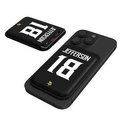 Keyscaper Justin Jefferson Black Minnesota Vikings Magnetic Credit Card Wallet