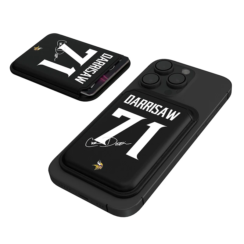 Keyscaper Christian Darrisaw Black Minnesota Vikings Magnetic Credit Card Wallet
