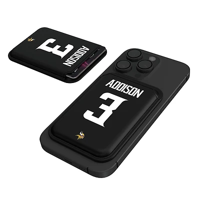 Keyscaper Jordan Addison Black Minnesota Vikings Magnetic Credit Card Wallet