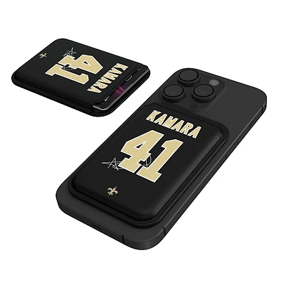 Keyscaper Alvin Kamara Black New Orleans Saints Magnetic Credit Card Wallet