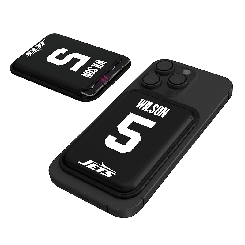 Keyscaper Garrett Wilson Black New York Jets Magnetic Credit Card Wallet