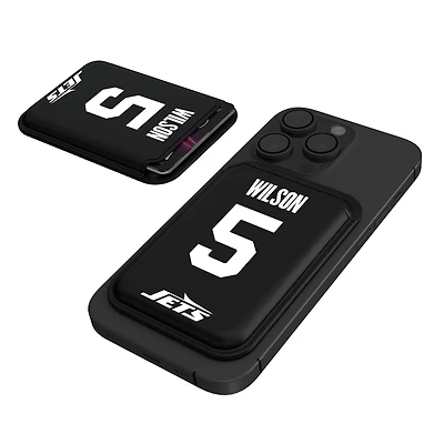 Keyscaper Garrett Wilson Black New York Jets Magnetic Credit Card Wallet