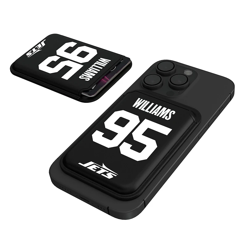 Keyscaper Quinnen Williams Black New York Jets Magnetic Credit Card Wallet