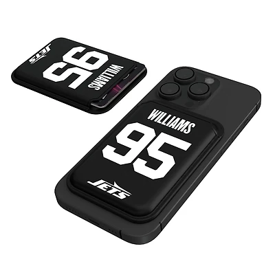 Keyscaper Quinnen Williams Black New York Jets Magnetic Credit Card Wallet