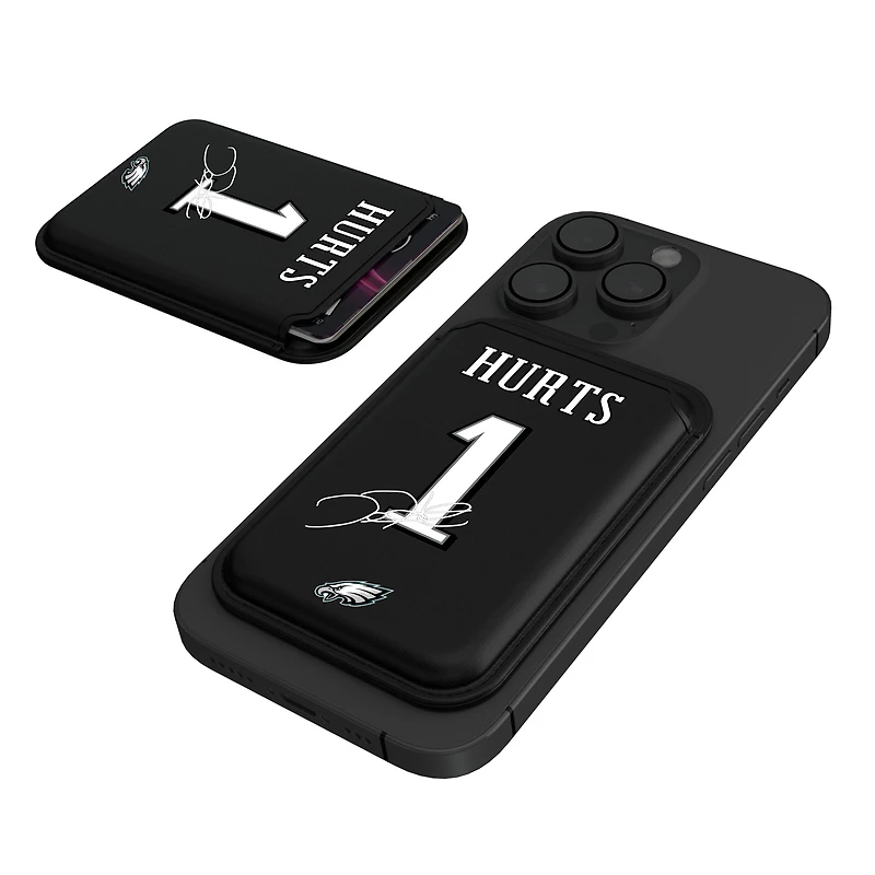 Keyscaper Jalen Hurts Black Philadelphia Eagles Magnetic Credit Card Wallet