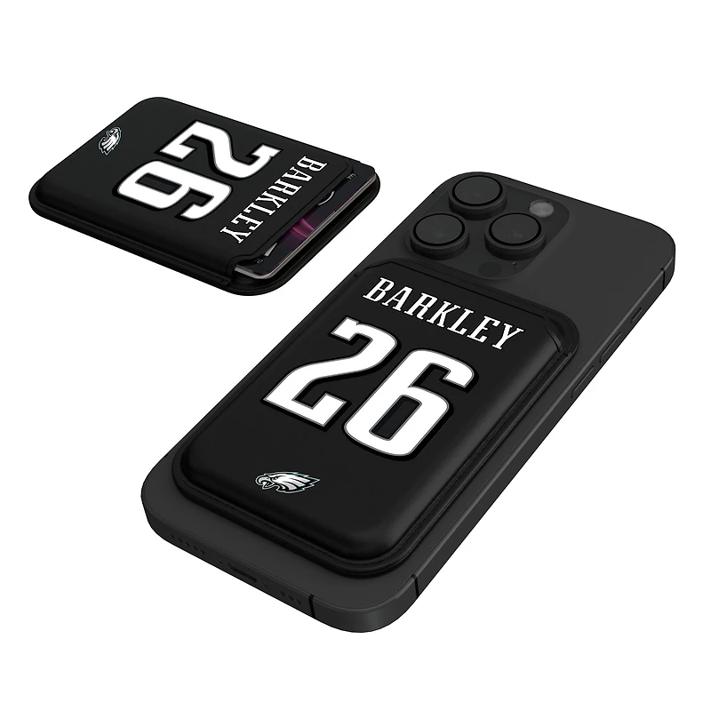 Keyscaper Saquon Barkley Black Philadelphia Eagles Magnetic Credit Card Wallet