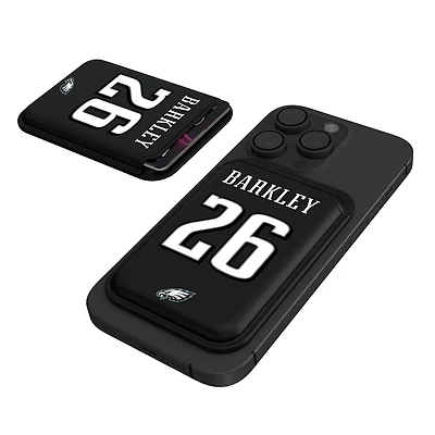 Keyscaper Saquon Barkley Black Philadelphia Eagles Magnetic Credit Card Wallet