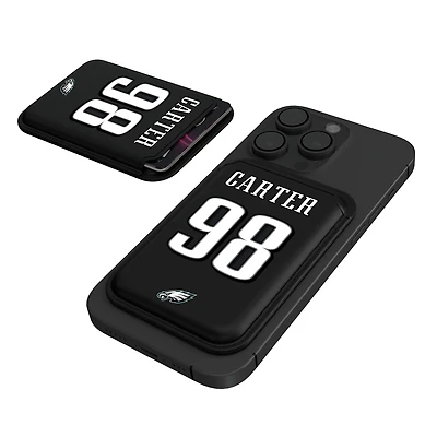 Keyscaper Jalen Carter Black Philadelphia Eagles Magnetic Credit Card Wallet