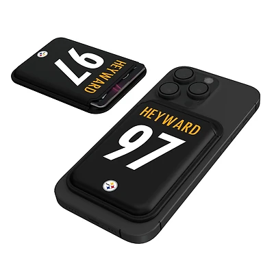 Keyscaper Cameron Heyward Black Pittsburgh Steelers Magnetic Credit Card Wallet