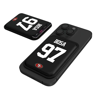 Keyscaper Nick Bosa Black San Francisco 49ers Magnetic Credit Card Wallet