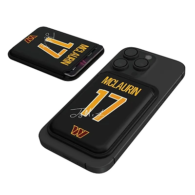 Keyscaper Terry McLaurin Black Washington Commanders Magnetic Credit Card Wallet