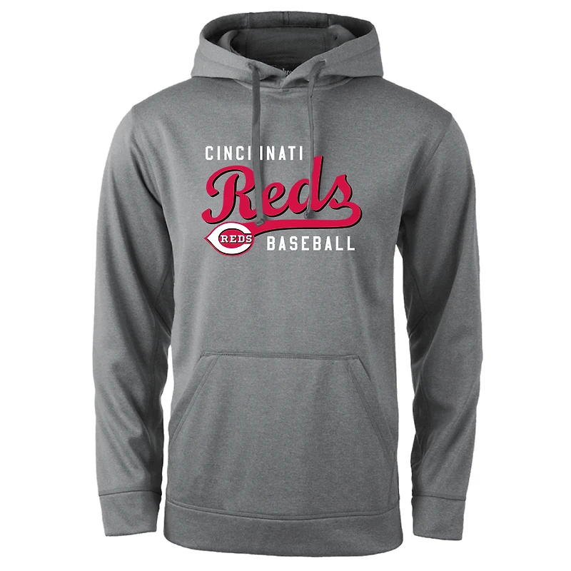 Men's Dunbrooke Heather Gray Cincinnati Reds Champion Pullover Hoodie