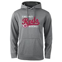 Men's Dunbrooke Heather Gray Cincinnati Reds Champion Pullover Hoodie