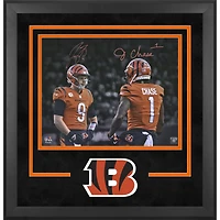 Joe Burrow & Ja'Marr Chase Cincinnati Bengals Autographed Deluxe Framed 16" x 20" Spotlight Photograph