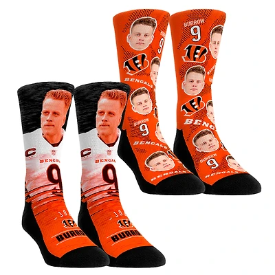 Youth Rock Em Socks Joe Burrow Cincinnati Bengals NFL-Player Two-Pack Crew Socks Set
