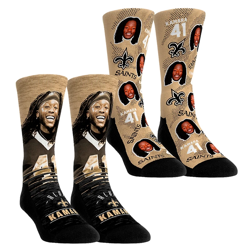 Youth Rock Em Socks Alvin Kamara New Orleans Saints NFL-Player Two-Pack Crew Socks Set