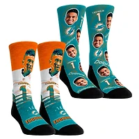 Youth Rock Em Socks Tua Tagovailoa Miami Dolphins NFL-Player Two-Pack Crew Socks Set