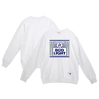 Men's Mitchell & Ness x Bud Light White New England Patriots The Crest Pullover Sweatshirt