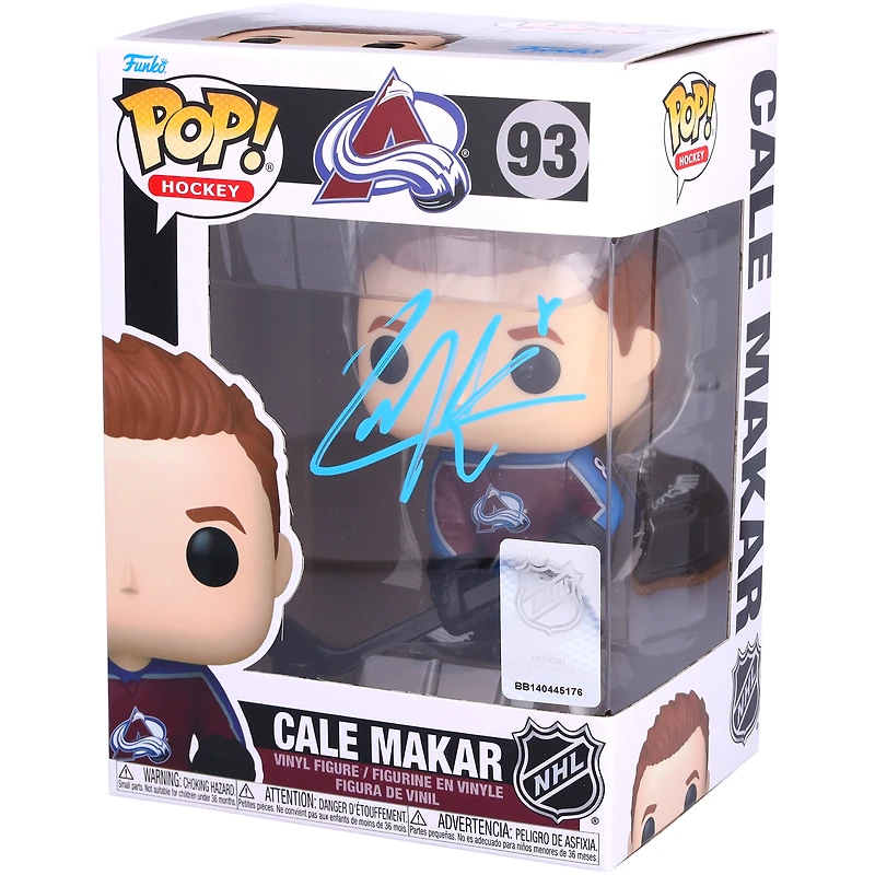 Cale Makar Colorado Avalanche Autographed Burgundy Jersey Funko Pop! Vinyl Figure