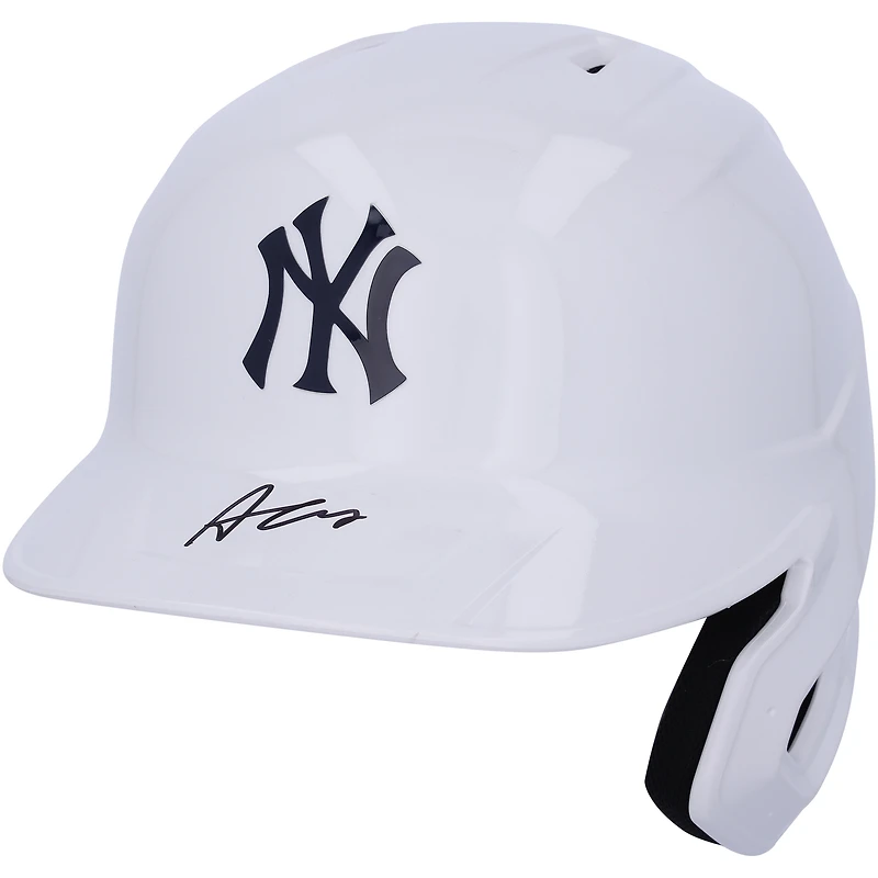 Austin Wells New York Yankees Autographed White Alternate Chrome Rawlings Mach Pro Replica Batting Helmet - Fanatics Exclusive