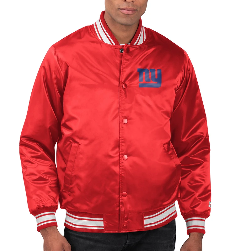 Men's Starter New York Giants Printed Team Logo Satin Varsity Full-Snap Jacket