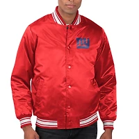 Men's Starter New York Giants Printed Team Logo Satin Varsity Full-Snap Jacket
