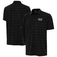 Men's Antigua  Black Bowman Gray Stadium Tunnel Polo