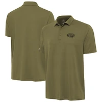 Men's Antigua  Olive Bowman Gray Stadium Reprocess Polo