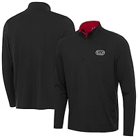 Men's Antigua  Black Bowman Gray Stadium Content Quarter-Zip Sweatshirt